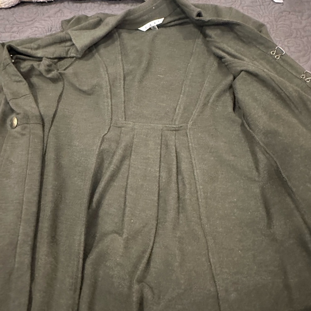 Olive green long coat/cardigan Cabi